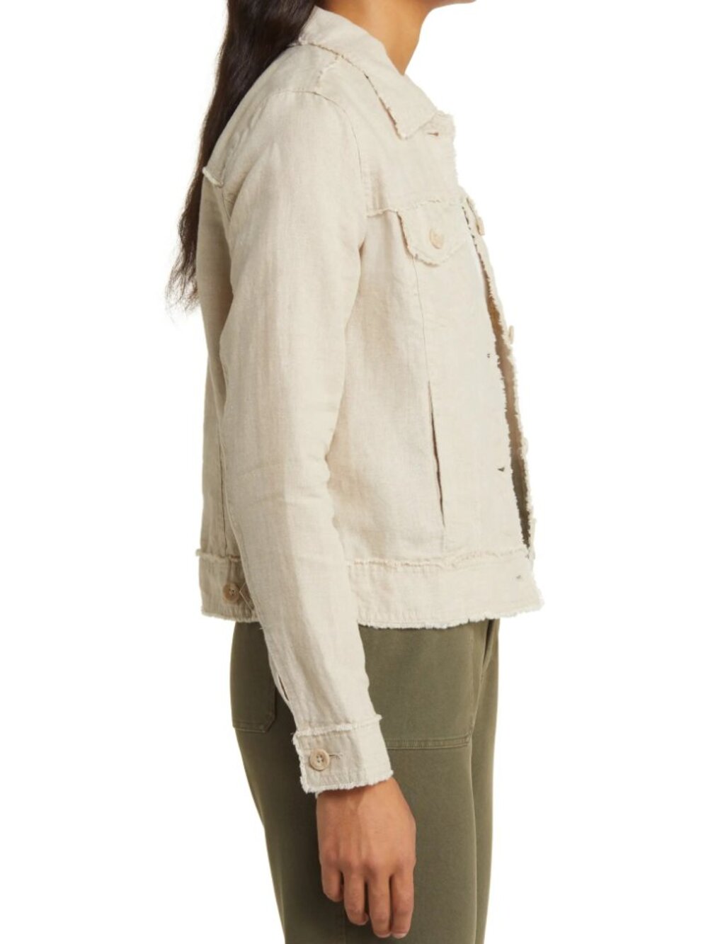 NWT Tommy Bahama Two Palms Linen Raw Edge Jacket SZ M, Color Natural - Picture 4 of 7